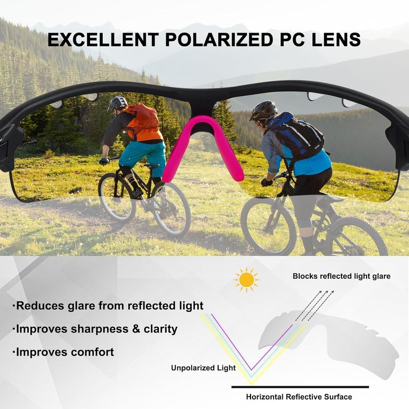 BangLong Polarized Sports Sunglasses Cycling Sun Glasses for Men Women with 5 Interchangeable Lenes for Running Baseball Golf - Image 3